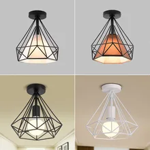 Минималистский современный потолочный светильник творческий промышленного-Стиль Железный арт-колпак Крытый вестибюль ресторана Спальня Светильники В Форме Бриллианта