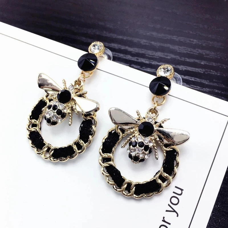 

2020 New Bee Pearls Long Brand Designer Luxury Jewelry Pendientes Statement Earrings For Women Mujer Brincos