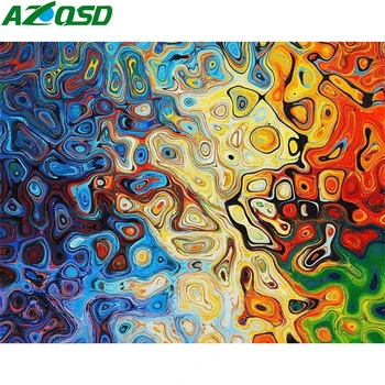 

AZQSD Painting By Number Canvas Kits Abstract Art DIY Unframe Decor For Home Coloring By Numbers Landscape Handpainted Gift