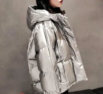 

Chic Women Winter Short Glossy Puffer Coat Girls Warm Shiny Thick Top Parka Coats G09