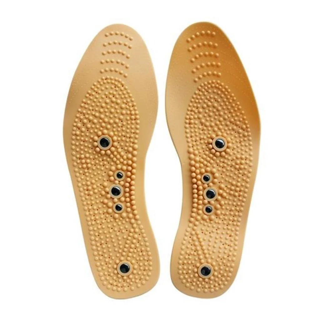 1 пара Акупрессура дышащая унисекс терапия ног Удобная подкладка Магнитная Массажная стелька для обуви Рефлексология способствует