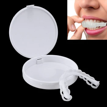 

1pc Perfect Smile Top Fake Cosmetic Teeth Veneers Teeth Veneers Instant Comfort Fit Whitening Denture Cover Party Costume Kit