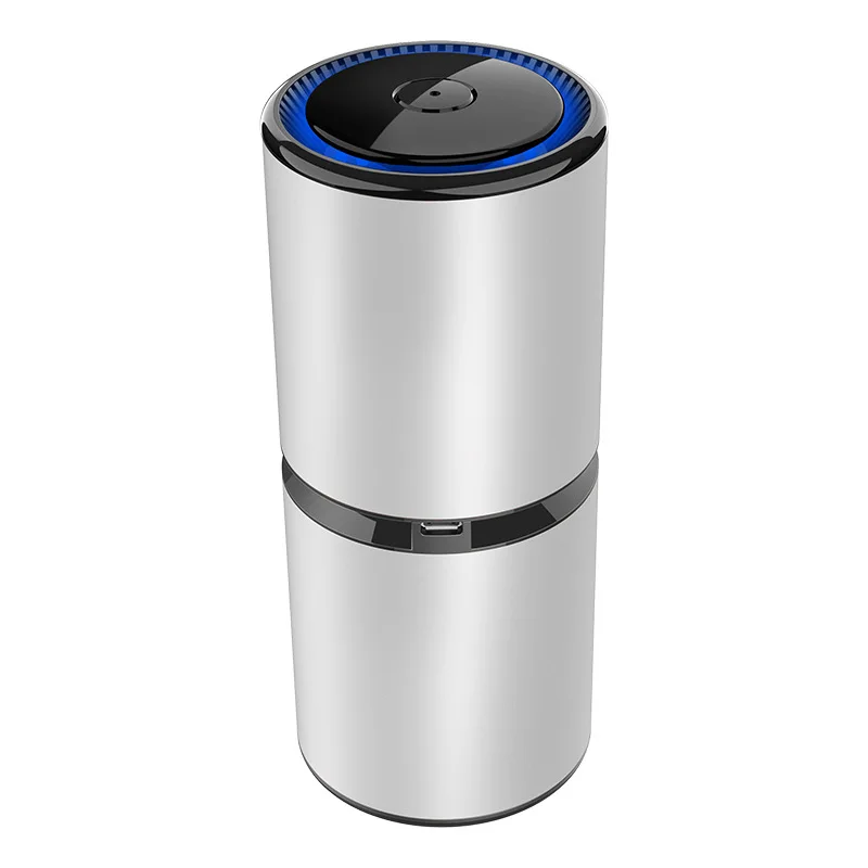 

Car Air Purifier Mini Portable Negative Ion Air Purifiers With Dual Usb Night Light Anion Air Freshener Best For Home Silver