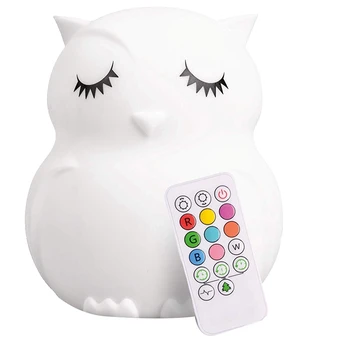 

LED Nursery Night Lights for Kids: Cute Animal Silicone Baby Night Light with Press Sensor-Portable and Rechargeable Color Chang