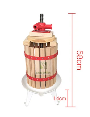 6L Manual grape presser machine winery wine juicer machine apple juice maker machine wooden basket pear squeezer machine 2