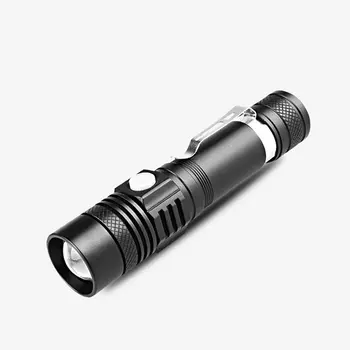

Led Self-defense Flashlight T6 Glare Long-Range Usb Charging Small Flashlight Pen Clip Outdoor Lighting Mini Flashlight
