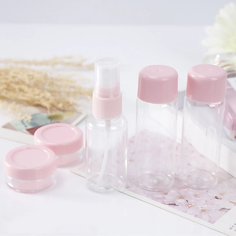 

5Pcs/Set Portable Travel Plastic Bottles Containers For Cosmetics Makeup Pressing Spray Bottle Small Mini Bottles Makeup Tools