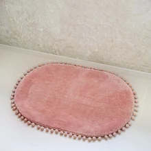 45x70 см скандинавский коврик с помпоном бахрома овальной формы Впитывающий Коврик для ванны напольный коврик ковер нескользящий