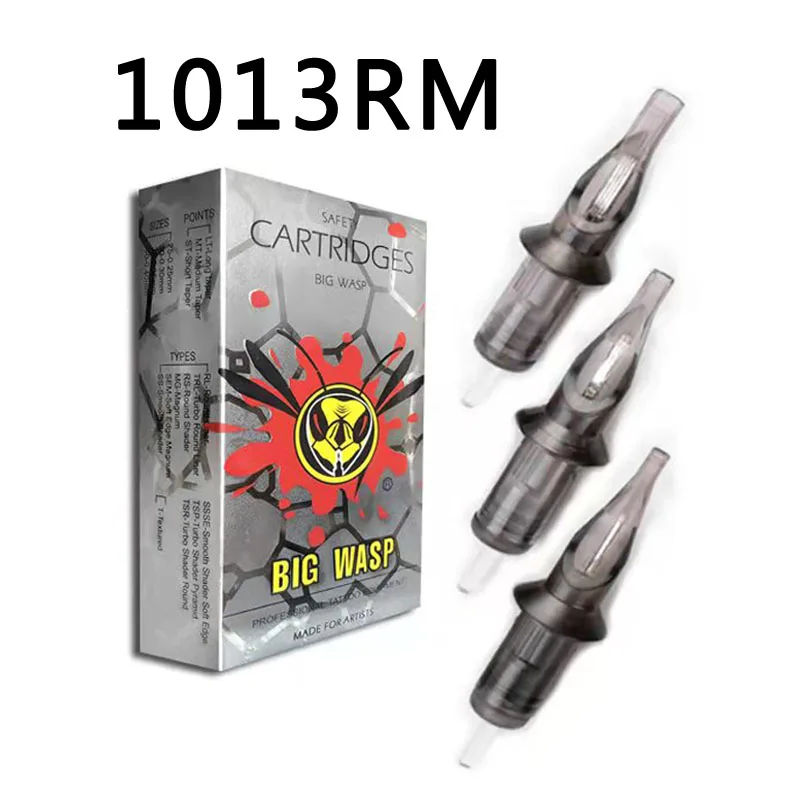 BIGWASP 1013RM иглы татуировки картриджи#10 развиваются(0,30 мм) Magnums(13RM) для картриджа татуировки машины и Захваты 20 шт