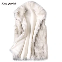 Свободный женский шерстяной жилет из страуса, жилет из искусственного меха, осенне-зимний теплый жилет с воротником-стойкой без рукавов из искусственного меха, жилет, куртка размера плюс# O