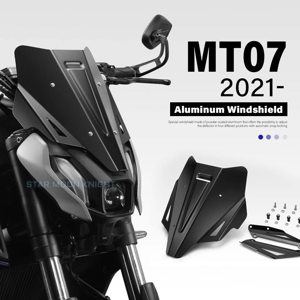 

Подходит для YAMAHA MT07 MT-07 MT 07 2021-аксессуары для мотоциклов лобовое стекло ветровое стекло алюминиевый ветровой щит дефлектор MT-07