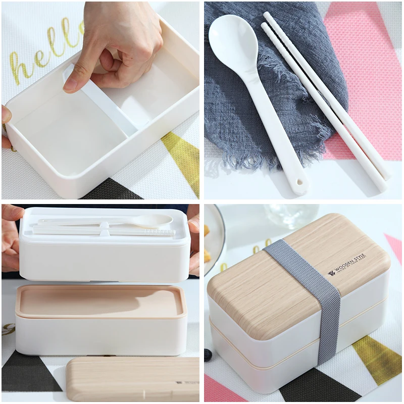 Герметичный Bento Box ланчбокс для еды контейнер с отделениями Бесплатная BPA коробка