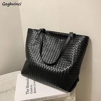 

Fashion Woven Bags Women Retro Large-capacity One-Shoulder Totes Bag Female Shopper Simple All-match Chic Korean Summer Ulzzang