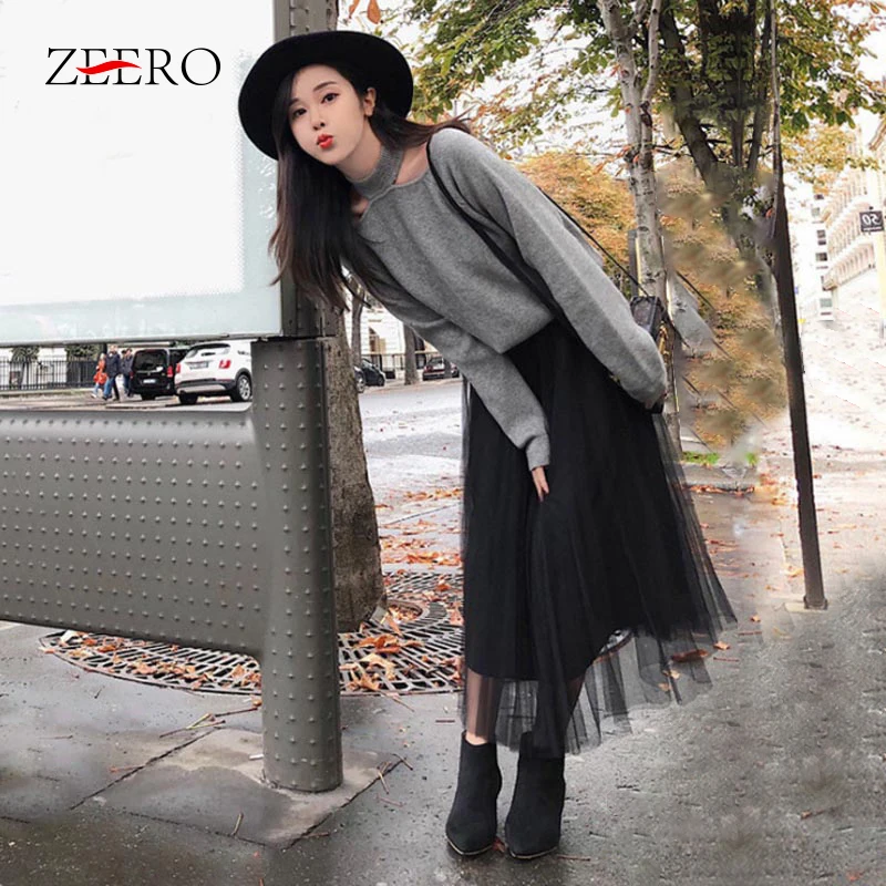 jumper skirt with off shoulder