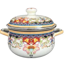 Утолщенные Цветочные полноразмерные суповые горшки с двумя ушами кастрюля тушеный горшок молочный горшок посуда для пароварки газовая плита универсальный набор посуды