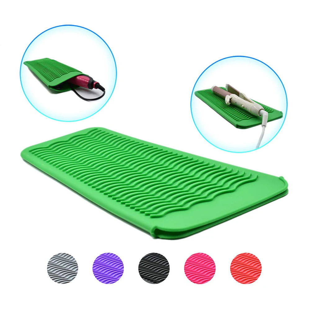 Silicone Heat Resistant Travel Mat Pouch for Curling Iron Hair Straightener Multi-function Non-slip Flat Iron Hair Styling Tool 5