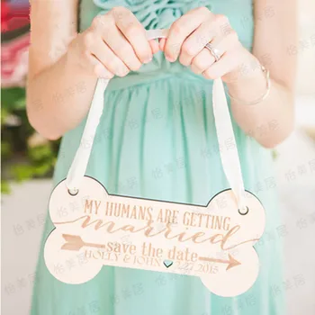 

Custom Wooden Wedding Pet Bones Personalized Wood Pet Hanging Sign Wedding Mariage Decoration Customized