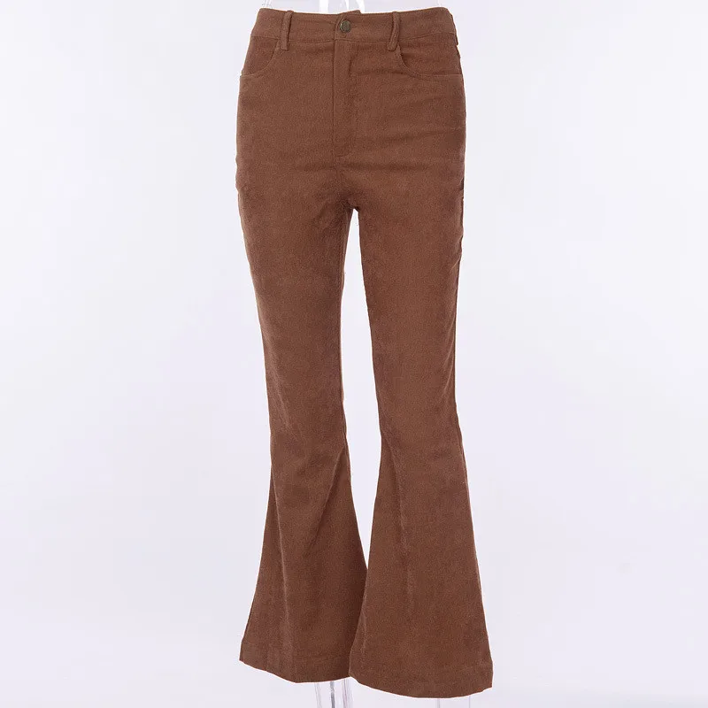 Yvlvol вельветовые расклешенные женские брюки женские осенние уличные джоггеры женские брюки - Цвет: khaki