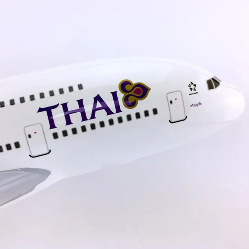 45 см игрушечные модели самолетов Airbus A380-800 самолет тайская авиакомпания 1/133 шкив из пластикового сплава самолет с базой F дисплей коллективный