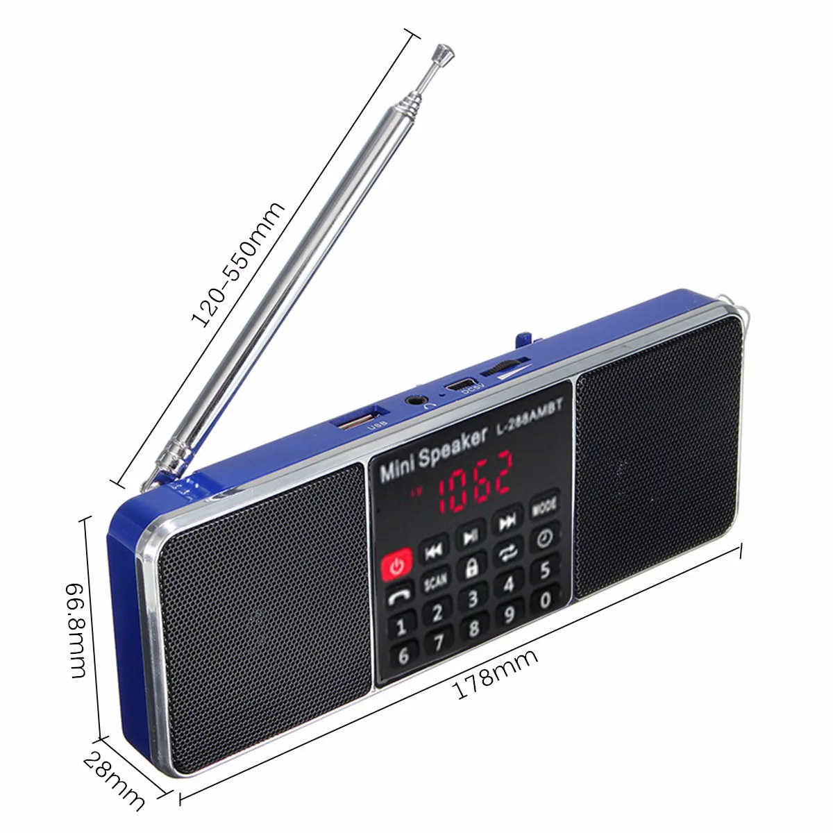 Портативный bluetooth FM/AM радио двойной динамик бас Голос ЖК цифровой дисплей стерео динамик беспроводной MP3 музыкальный плеер Micro SD