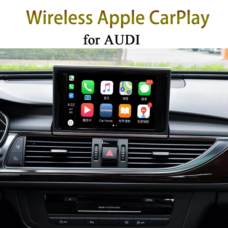 Автомобильный беспроводной модуль Apple CarPlay для AUDI A3- Поддержка Android Авто USB Зеркало Ссылка