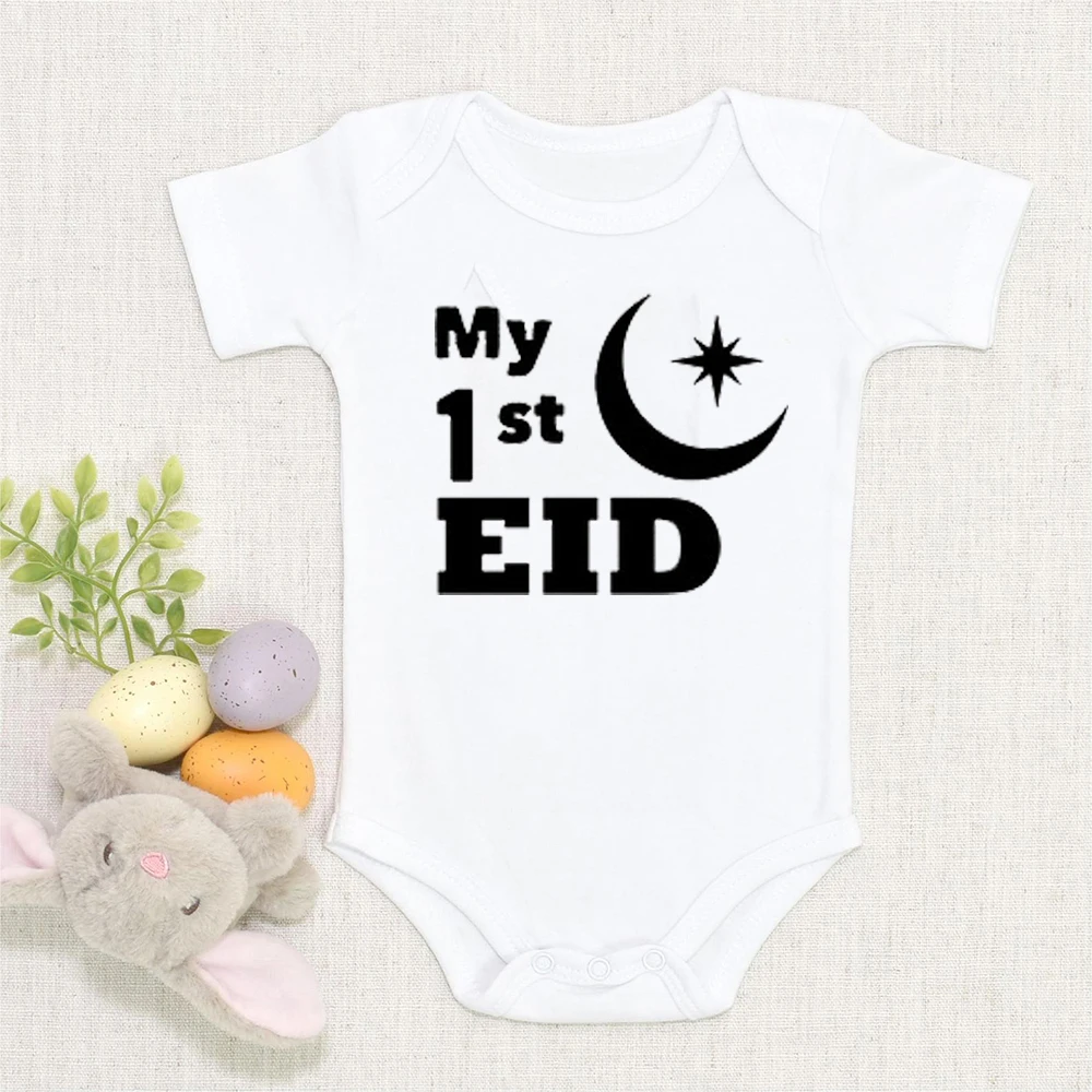 

My 1st Eid Design Print Newborn Baby Bodysuit Romper Cotton Short Sleeve Baby Boys Girls Onesie Body Infant Baby Kids Clothes