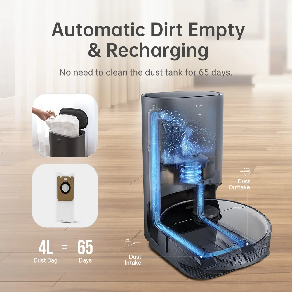 Dreame Bot Z10 Pro Robot Vacuum Cleaner With Self-empty Dock, 3d Laser  Navi, 4000pa Suction, Support Alexa \u0026 Mi Home Smart Home - Vacuum Cleaners  - AliExpress