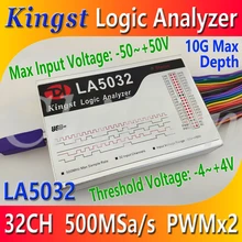 LA5032 USB логический анализатор 500 м Максимальная частота дискретизации, 32 канала, 10B образцы, MCU, ARM, FPGA инструмент отладки, английское программное обеспечение