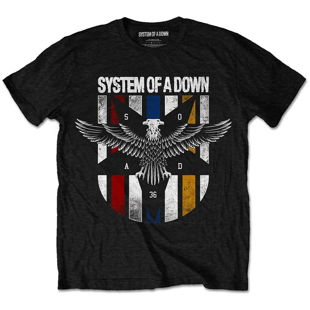 Официальная Мужская черная футболка System Of A Down Eagle размер XXL | одежда