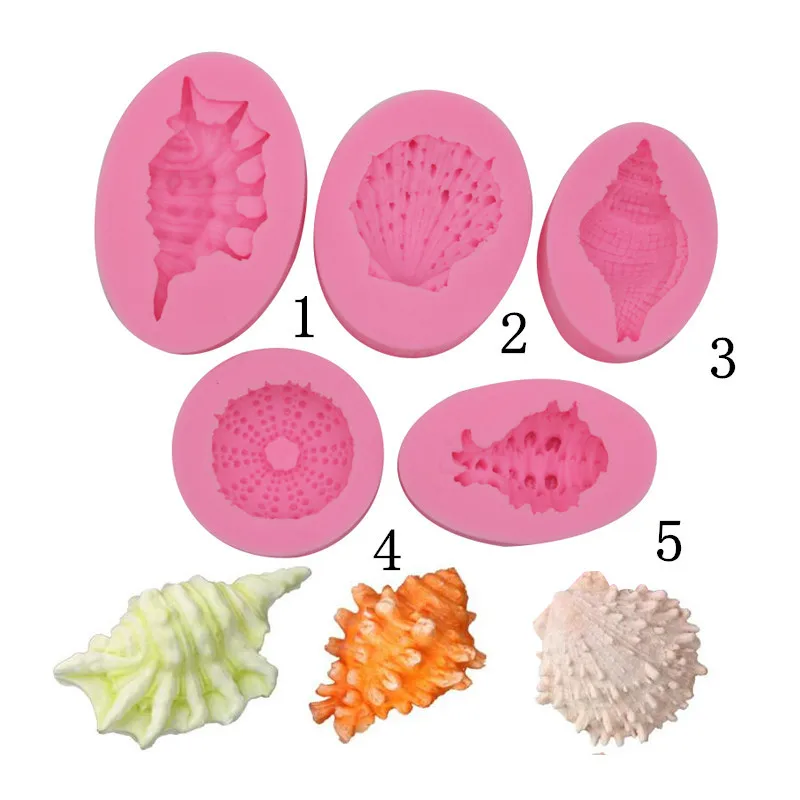 

Fondant Concrete Molds Conch Shell Designer DIY Cake Craft Silicone Molde Para Cemento for Plaster Mold