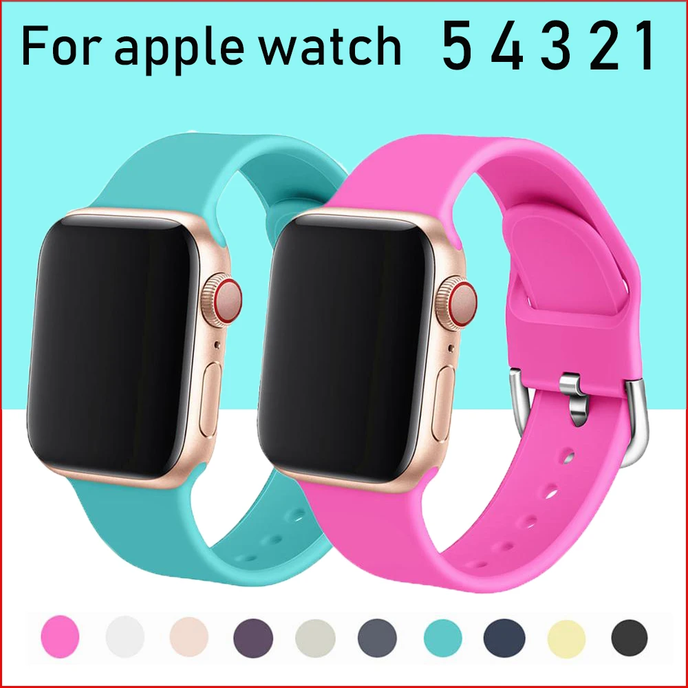 Силиконовый ремешок для Apple watch 5 4 3 2 1 44 мм 40 iWatch 42 38 спортивный браслет часов |