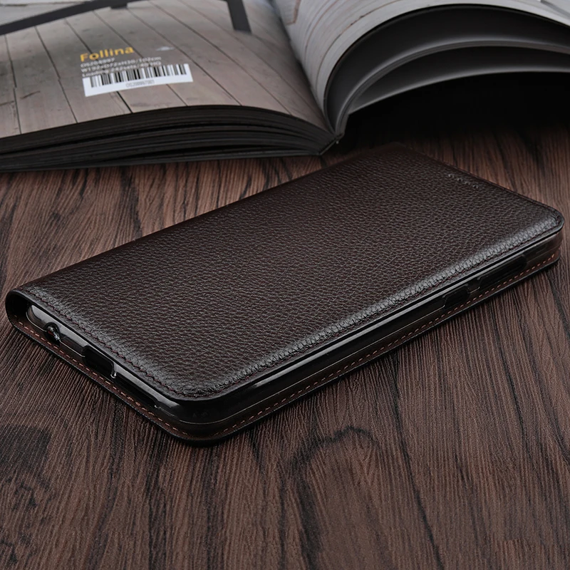 Genuine Leather Case For Sony Xperia X XZ XR XA XA1 Plus XA2 Mobile Phone Retro Flip Cover Leather Cases capa shells bags - Цвет: Кофе