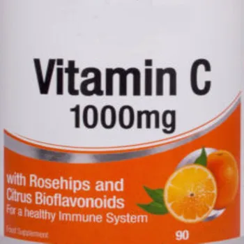 

Vitamin C 1000mg (Low Acid) with Rosehips & Citrus Bioflavonoids Bones, teeth, gums and skin are essential 90 pcs