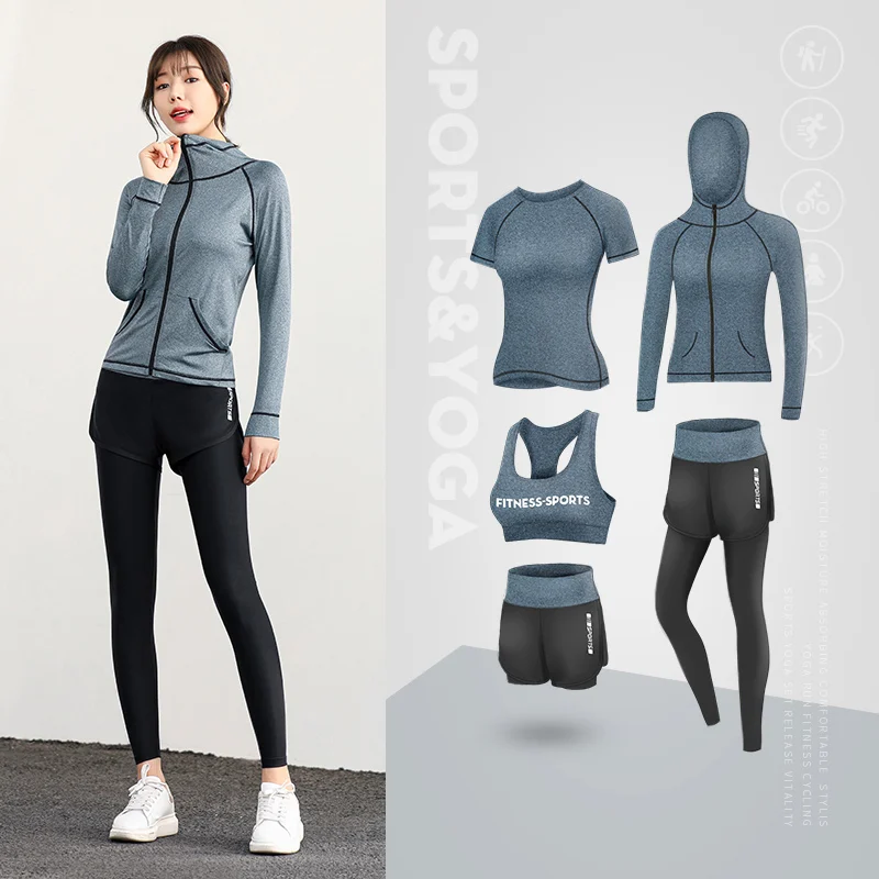 5 комплектов костюмов для бега 2020 новинка Женская Спортивная одежда йоги