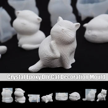 

Lovely Cat Mold 3D Gypsum Plaster Soap Mould Decor Resin Casting DIY Craft LKS99
