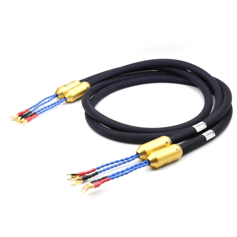 

DHL Free shipping moonsaudio G7 Emperor Double Crown speaker cable ,Audio cable silver-gold