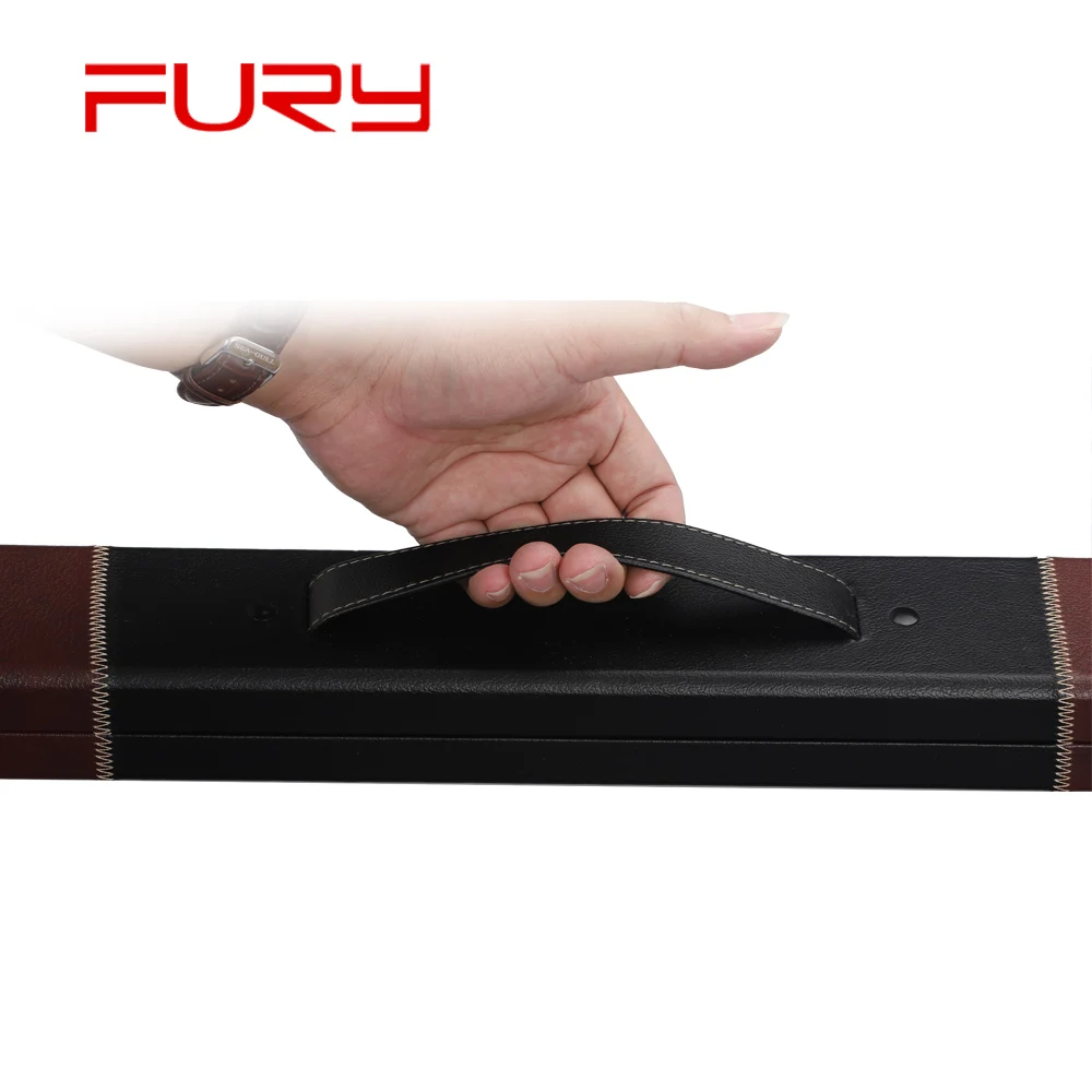 FURY 풀 큐 박스 2 홀 와인 레드 PU 1/2 피스 큐 박스 3/4 피스 스누커 박스, 내구성 좋은 당구 액세서리