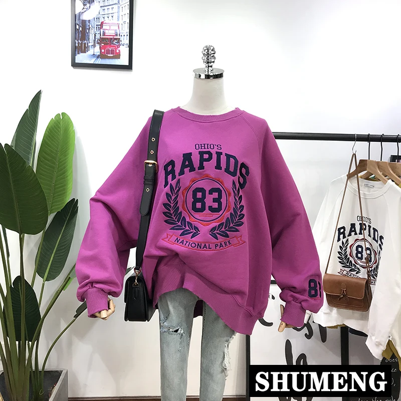 Корейская Весенняя новая свободная толстовка с капюшоном для женщин большого