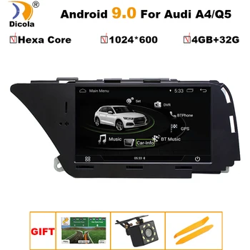 

6 Core Car DVD GPS Player for Audi A4 B8 A5 2008-2016 Android 9 Auto Radio Multimedia navigation 4GB+32GB IPS Screen Rear camera