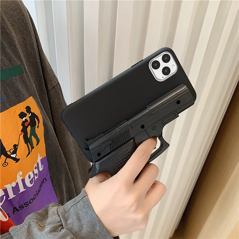 

3D Creative Gun Shaped Case for iPhone11 Pro X XS MAX XR 8 7 Plus 6 6S Trendy Cap Hard PC Toy Cell Phone Cases Skin Cover Luxury