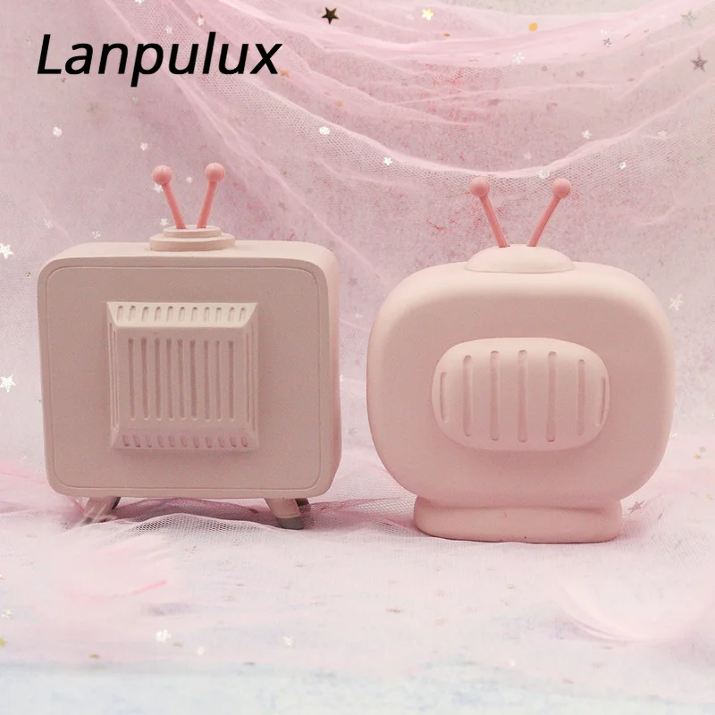 Lanpulux ТВ Кот моделирование Ночная лампа теплый белый смолы Спальня Настольная с