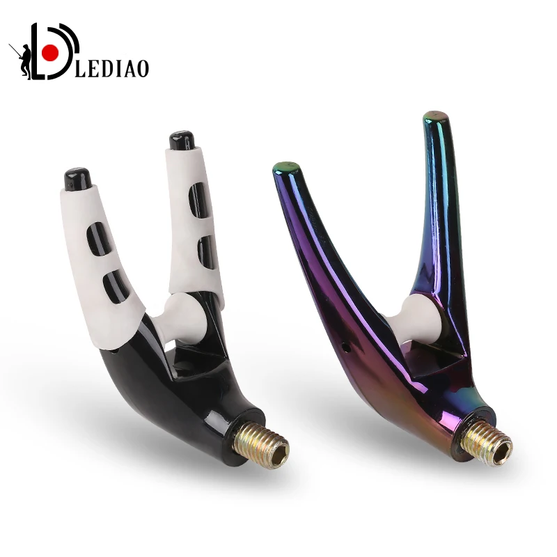 

LEDIAO 2 Pcs Fishing Rod Rest Head Universal Front Fork Rod Rack V Holder Carp Plastic Alloy Support Stand Fishing Accessories