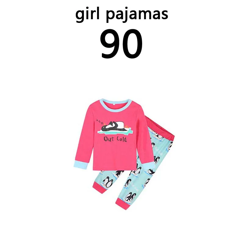 girl 90 Красивый мультяшный Пингвин; одежда для сна с принтом; одинаковые комплекты для семьи; зимняя Рождественская одежда для сна для мамы, папы, детей; пижамы для мальчиков и девочек - Цвет: girl 90