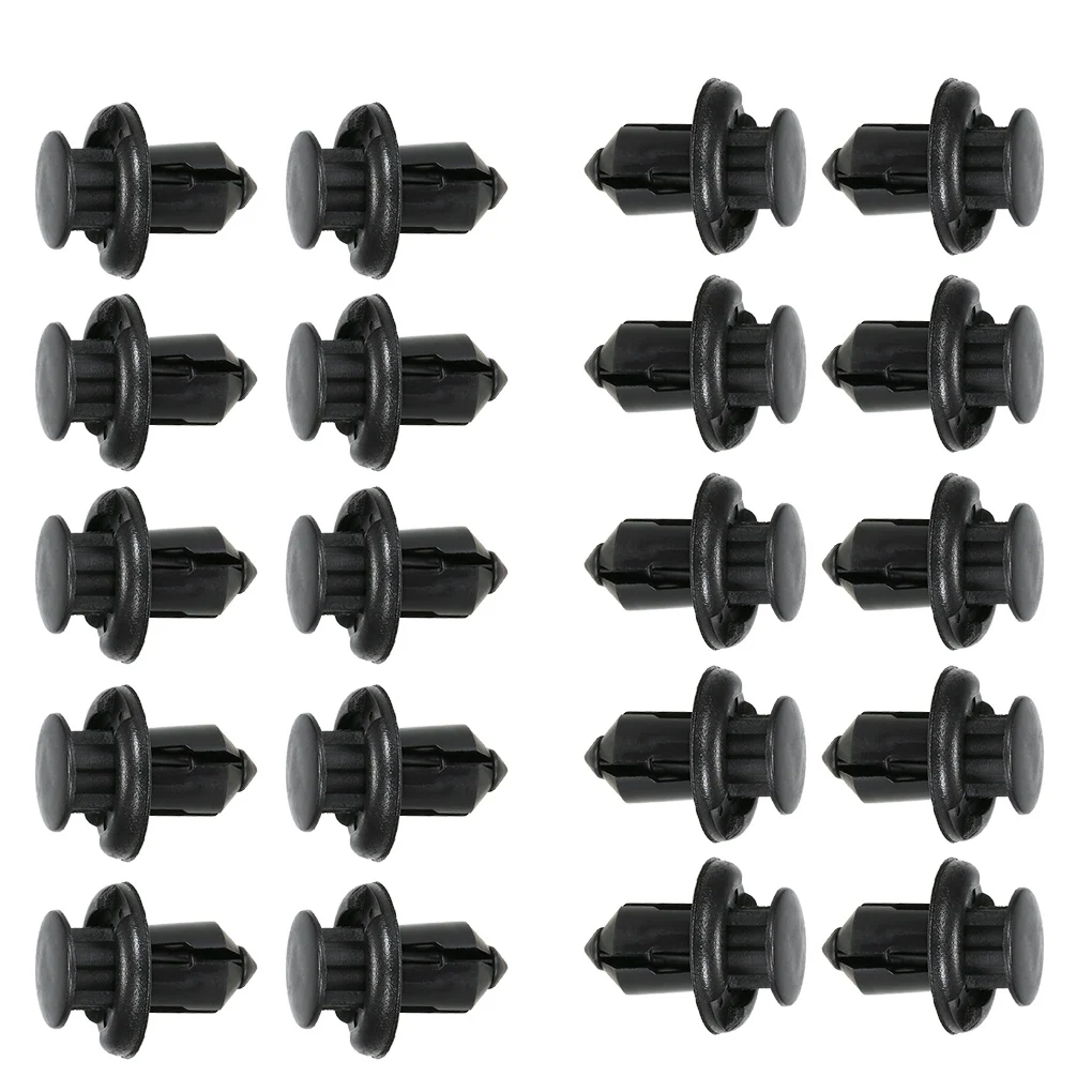 100 Rivets Plastique Pour Pare-chocs - Diamètre 7mm, Longueur 10mm, Noir, Compatible Toyota, Pontiac Et Autres