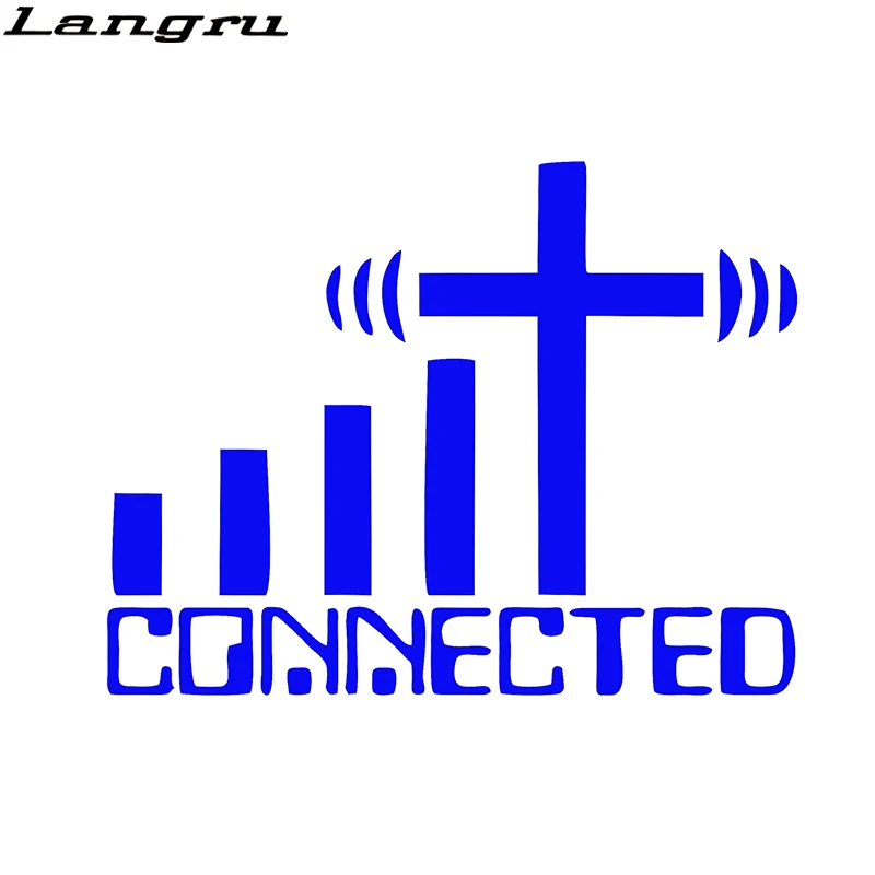 Langru 15*11 6 см соединенный крест WiFi христианская Автомобильная наклейка для