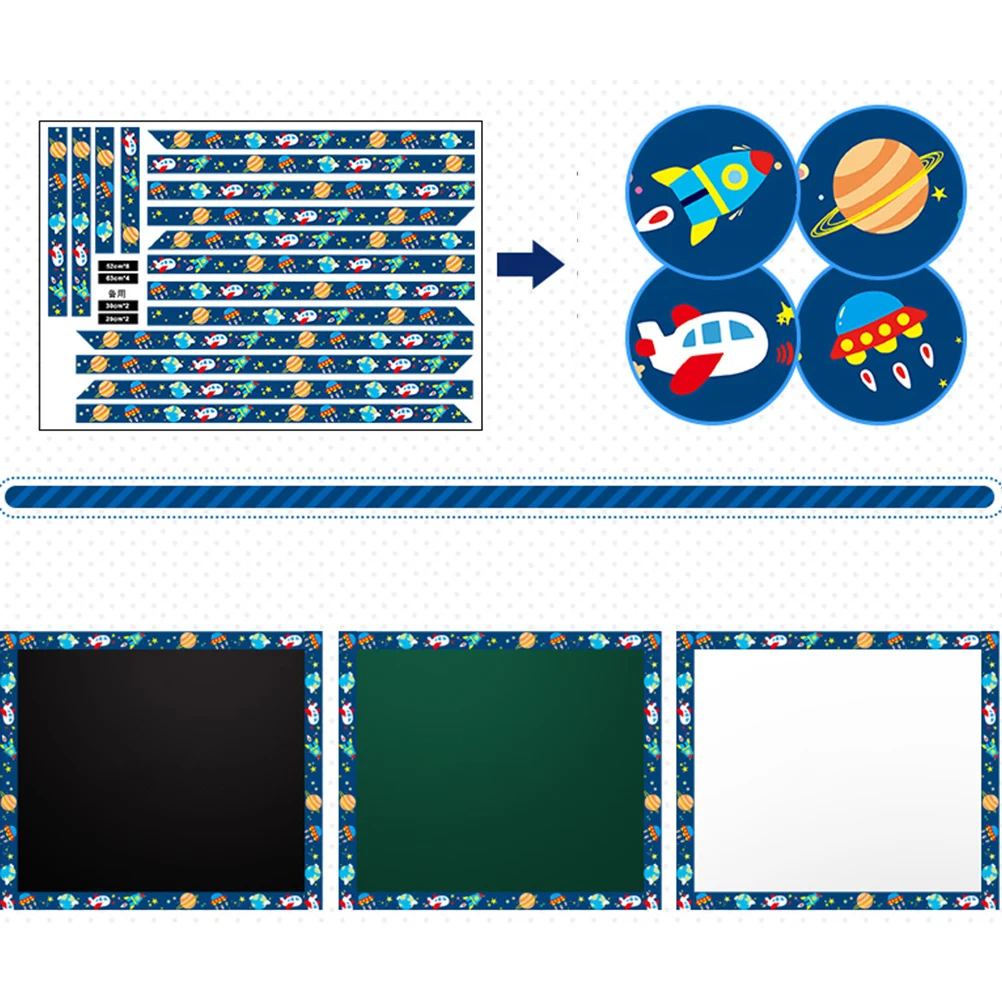 Border Stickers Self Adhesive Diy Space Pattern Stickers Decor