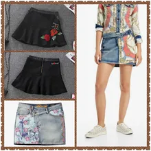 Испанская Высококачественная Женская шерстяная юбка большого размера с вышивкой, юбка средней длины на весну, осень и зиму