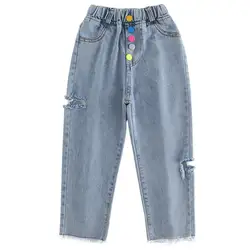 Крутые летние модные детские рваные Брюки Штаны Джинсы детские повседневные джинсовые шорты новые Hvlv