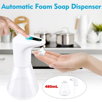 

480mL Automatic Foam Soap Dispenser Infrared Motion Sensor Non-contact Induction Foaming Hand Washing Device for Bathroom