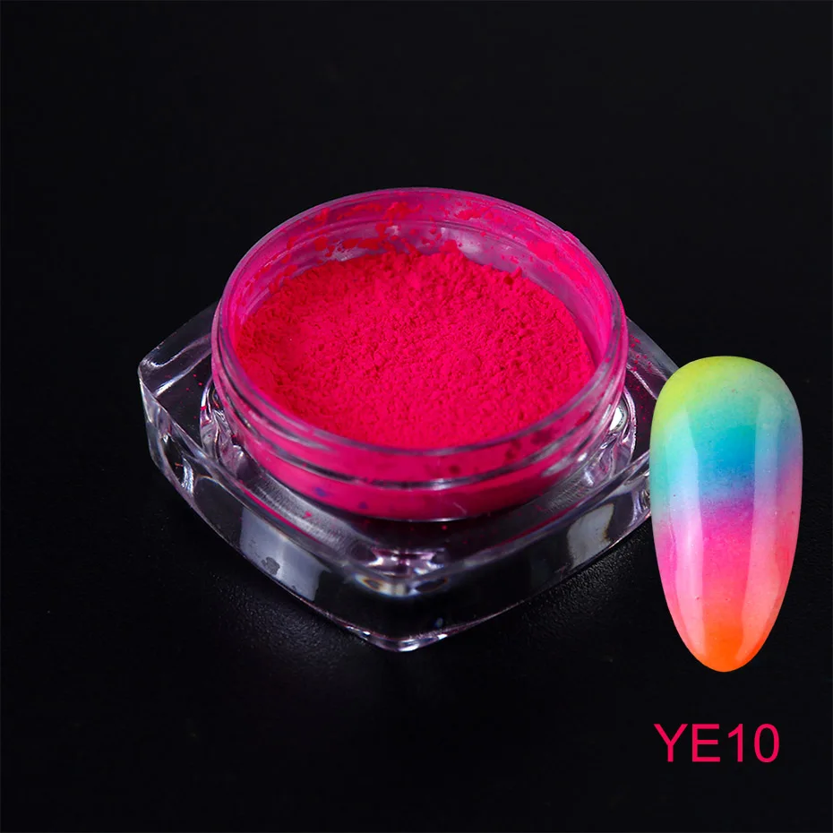 YE10 1 г 19 цветов DIY Красота Блеск фосфор 3D свечение ногтей флуоресцентная светящаяся неоновая пудра для украшения для ногтей SAYG/YE - Цвет: YE10
